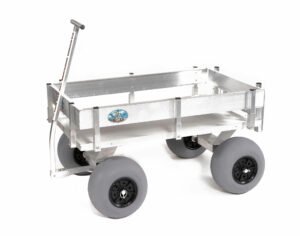aluminum beach wagon with aluminum 4" sides and balloon tires